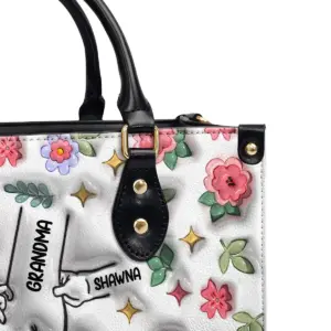 Grandma Mom Personalized Leather Handbag 6