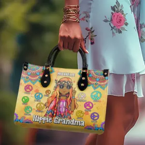 Personalized Leather Handbag for Hippie Grandma Personalized Leather Handbag for Hippie Grandma