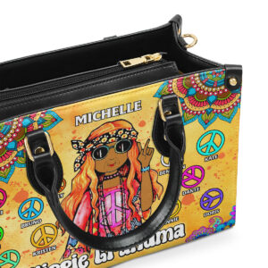 Personalized Leather Handbag For Hippie Grandma